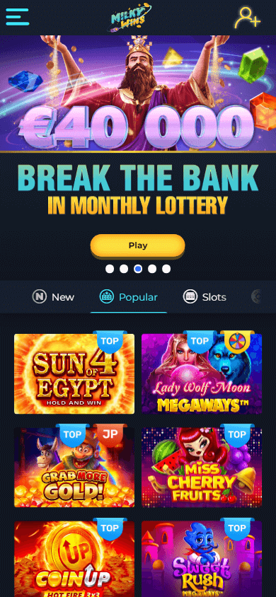 Milky Wins Casino Mobile screenshot